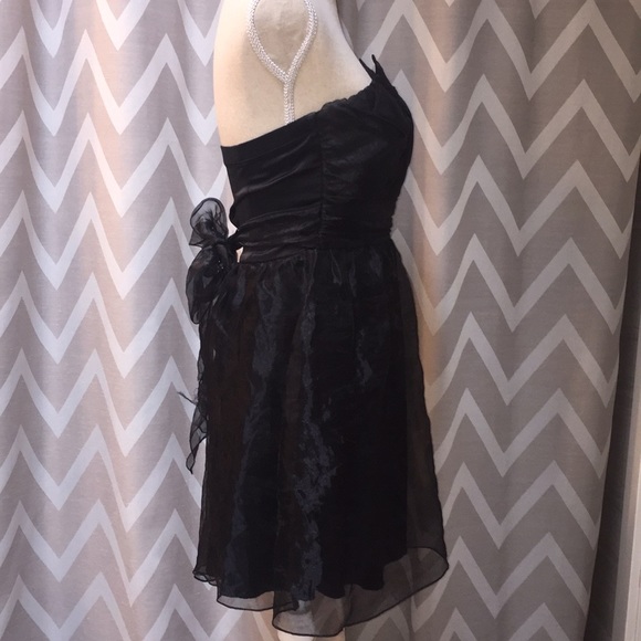 Beetlejuice Costume Dress Black Strapless Formal Homecoming Dance Cocktail Gown - Picture 6 of 8